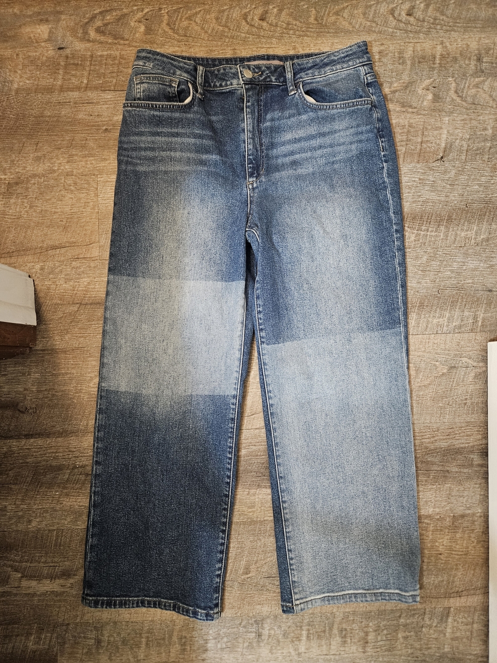 Joe's High Rise Wide Leg Jeans With Colorblock Pattern - Size: 31